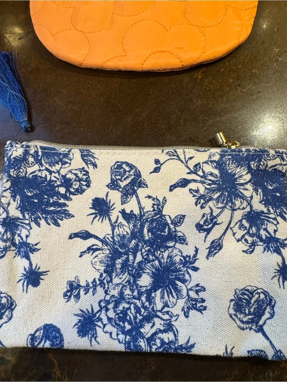NWOT lot 3 IPSY makeup bags Orange, Blue/cream floral, pink/red